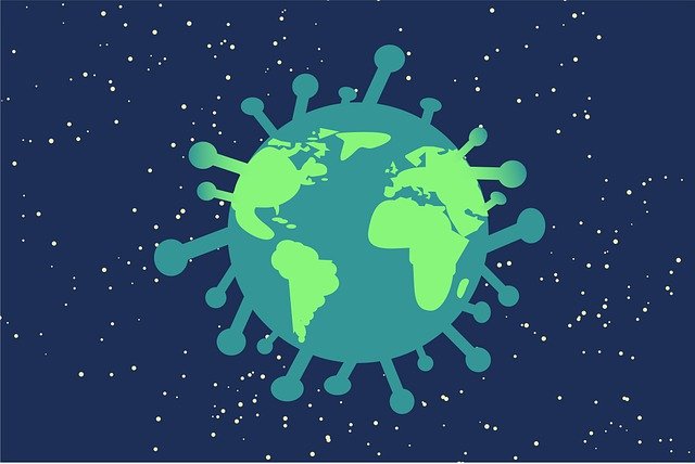Weltkugel und Virus Icon